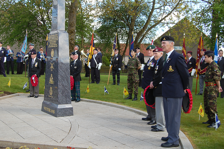 Veterans with Wreaths - Veterans Memorial Monument, Knightswood, Glasgow