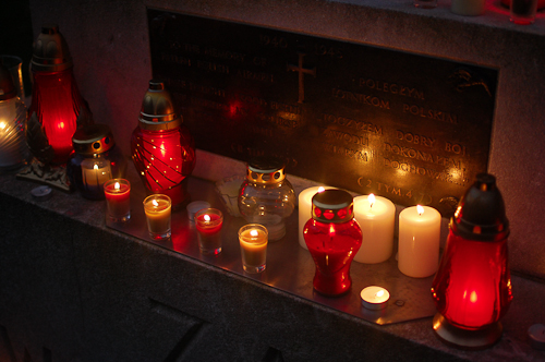 Candles at All Souls Remembrance Service, Polish Airmen, Newark