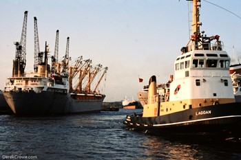 KOLYMALES Soviet Freighter - Tug LAGGAN - Grangemouth Docks