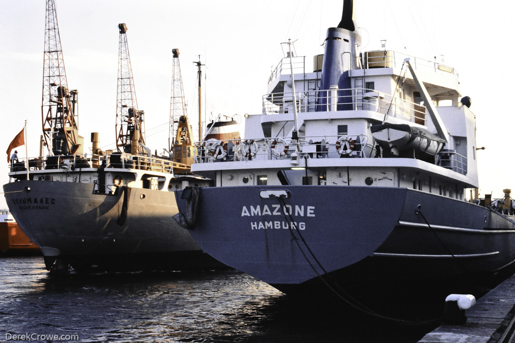 Kolymales Soviet Freighter and Amazone ship - Grangemouth Docks